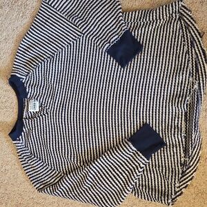 American Eagle Notched Neck Crew Neck Waffle Oversized Knit Shirt